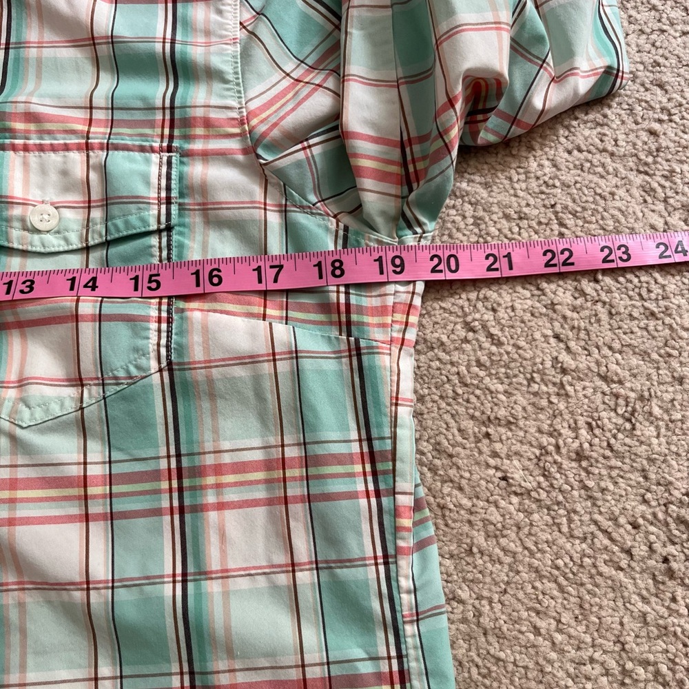 Patagonia Nylon/Polyester Long Sleeve Button Shirt Women’s Sz 10 Green Plaid - Picture 6 of 8